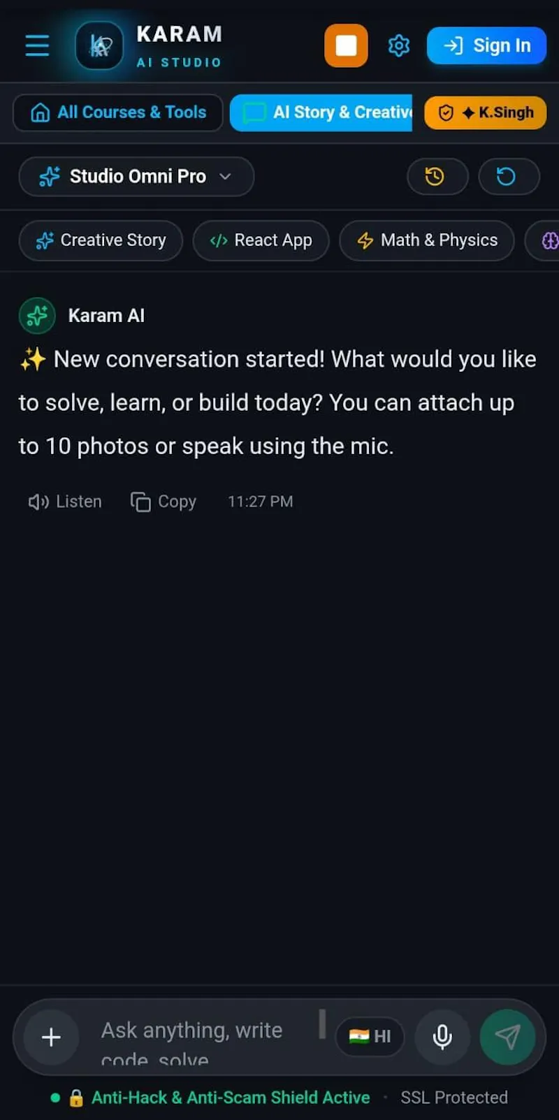 Karam AI Studio screenshot 1