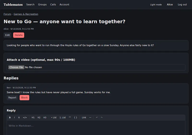 Tablemates screenshot 1