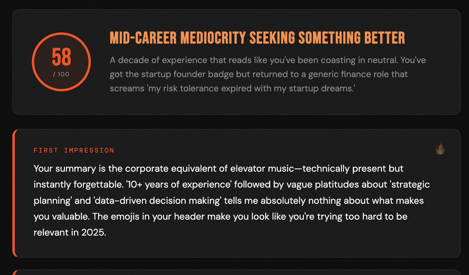 Resume Roaster screenshot 2