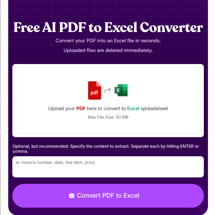 PDF to Excel AI Conv... logo