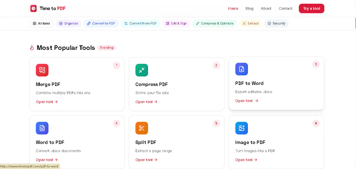 Time to PDF — Free Online PDF Tools gallery image