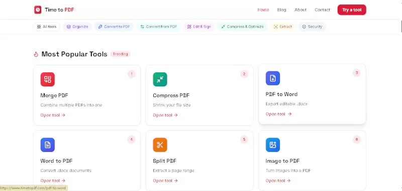 Time to PDF — Free Online PDF Tools screenshot 2