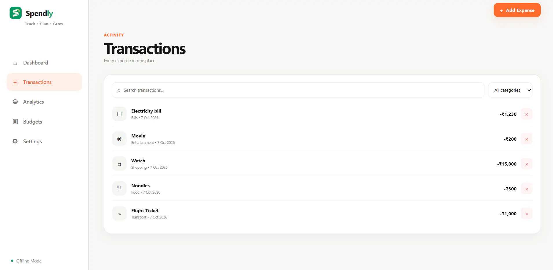 Spendly— Offline Expense Tracker gallery image