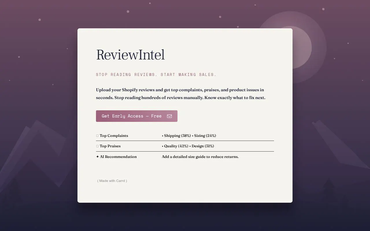 ReviewIntel - Turn Reviews Into Sales gallery image