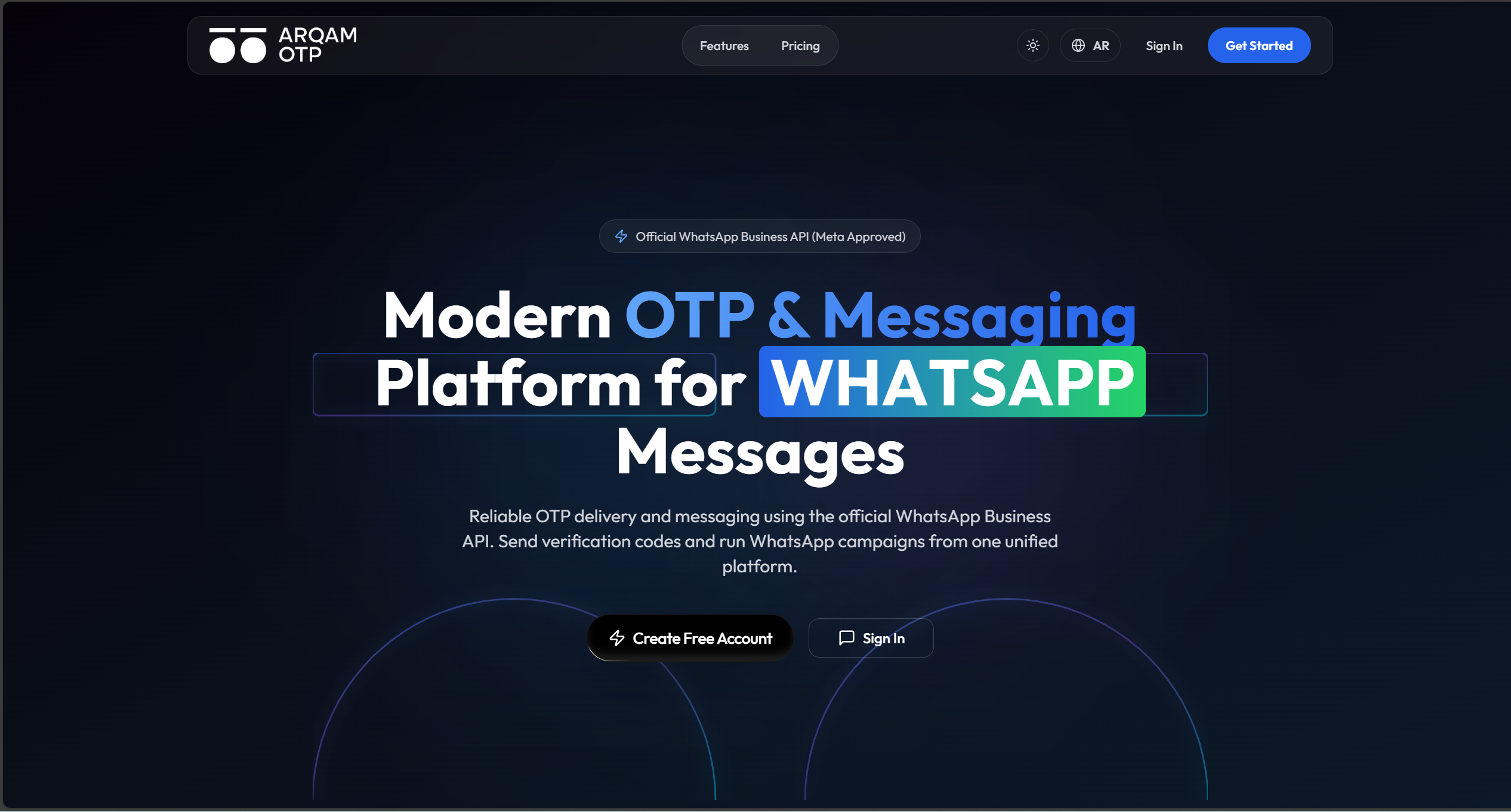 ARQAM OTP - Screenshot 2 showing product features and functionality