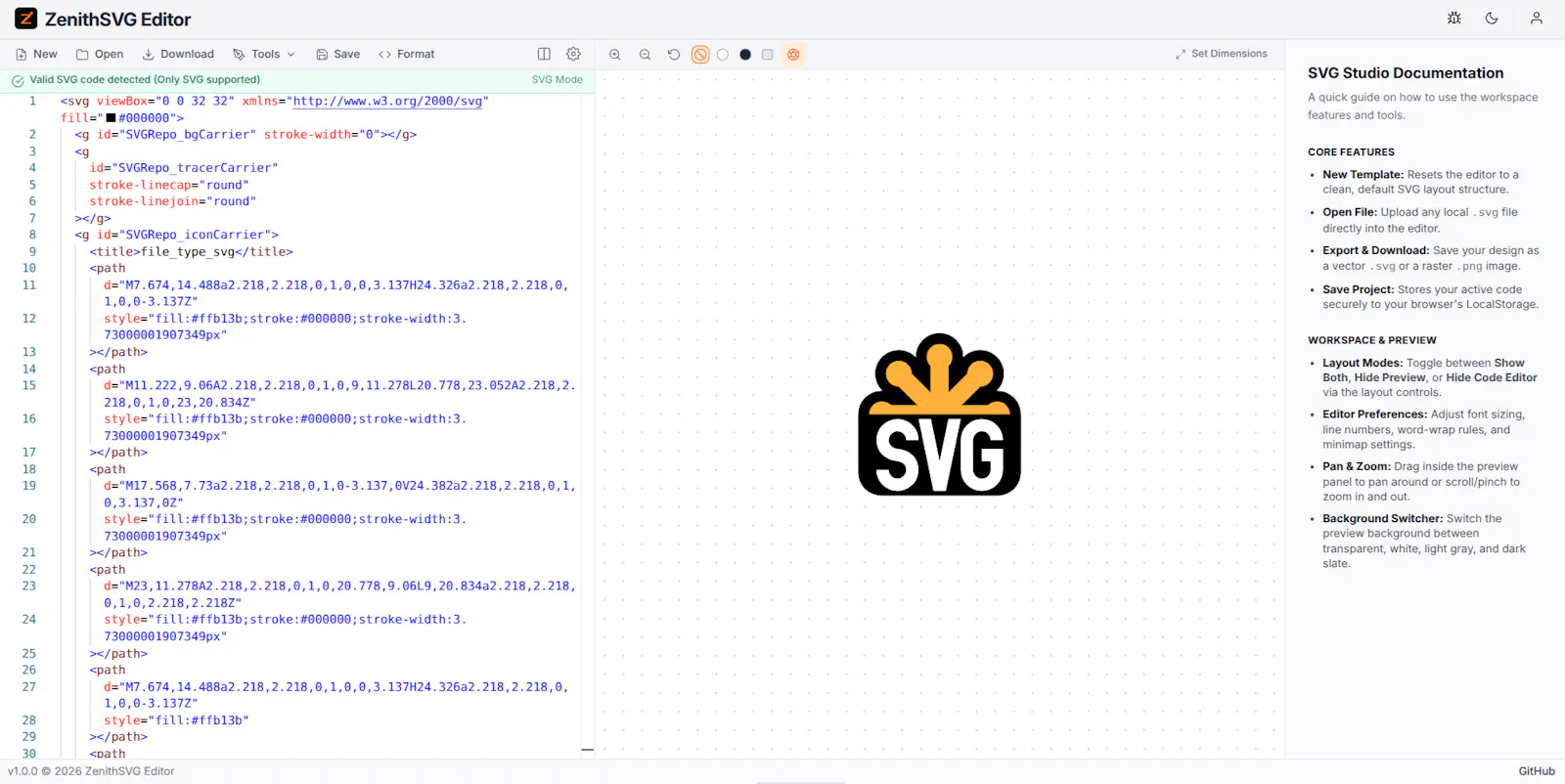 ZenithSVG Editor screenshot 1