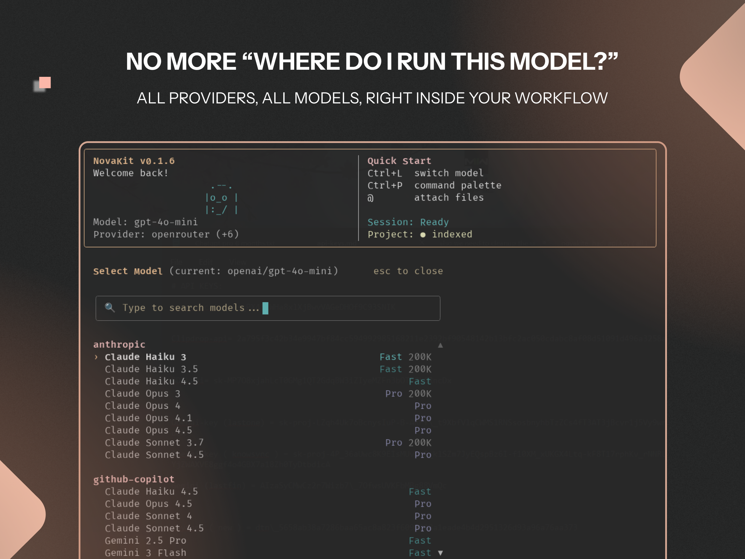 NovaKit CLI - Screenshot 2 showing product features and functionality