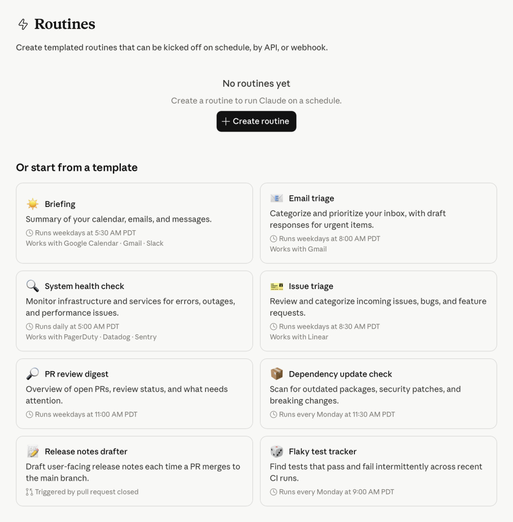 Claude Code Routines gallery image