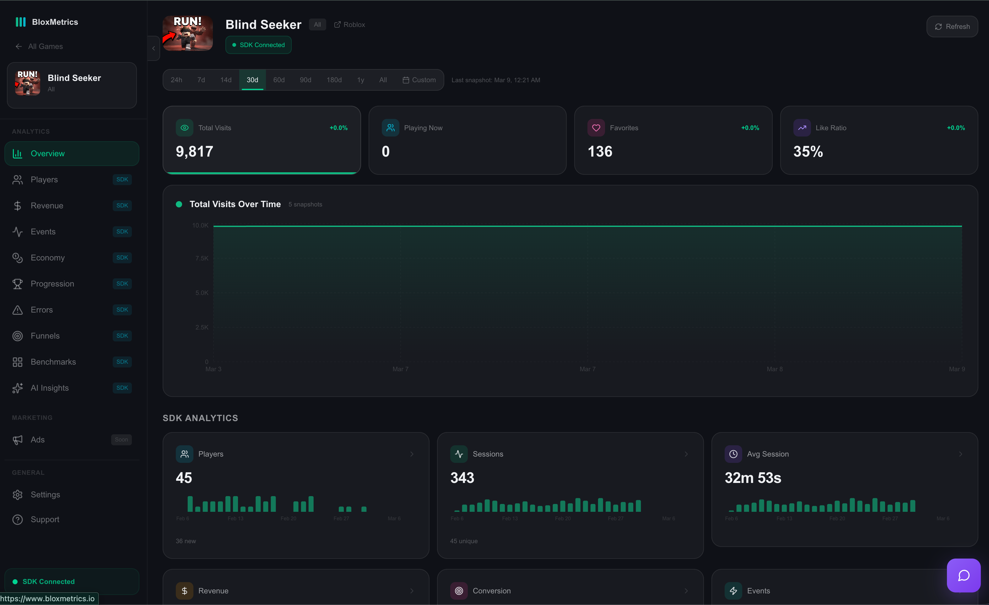 BloxMetrics - Screenshot 4 showing product features and functionality