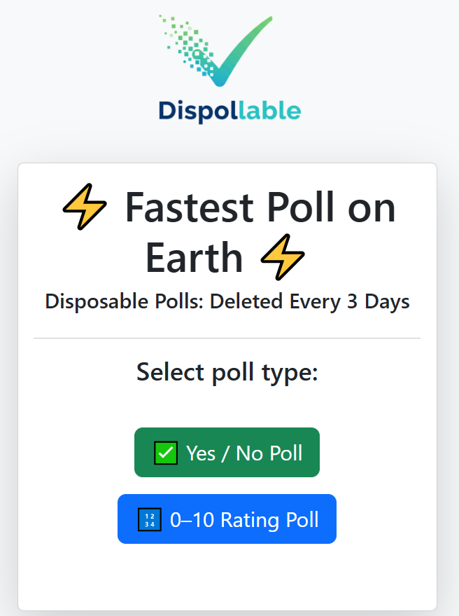 dispollable.com - Fastest Poll on Earth gallery image