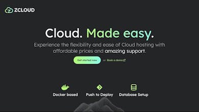 &ldquo;최고의 클라우드 호스팅 솔루션을 상징하는 구름 아이콘과 함께 zCloud 로고를 전시한 이미지&rdquo;