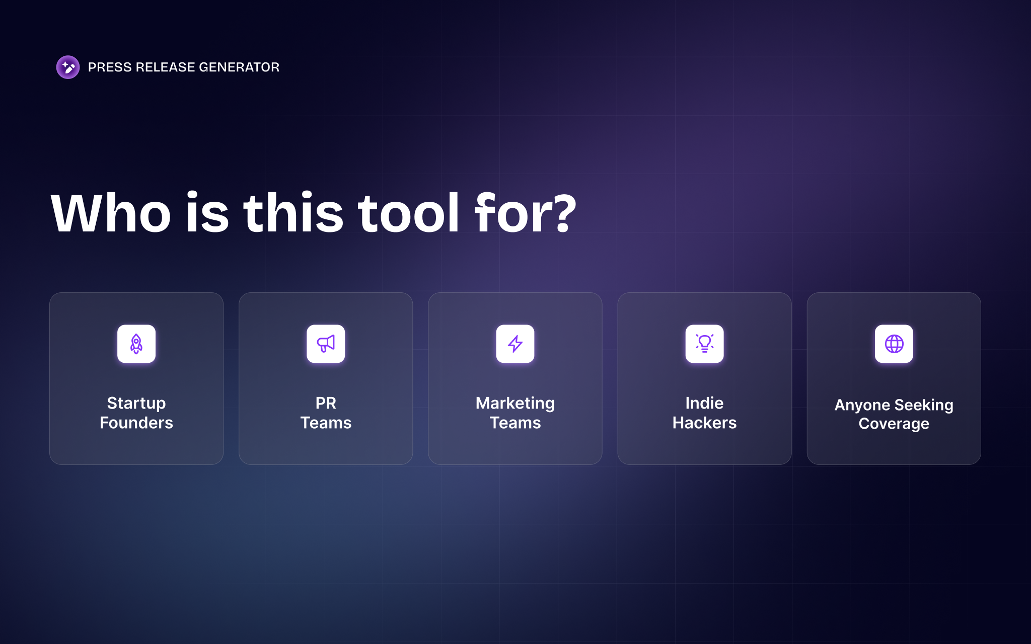 Press Release Generator - Screenshot 2 showing product features and functionality
