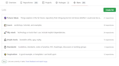 GitHub Stars Lists gallery image