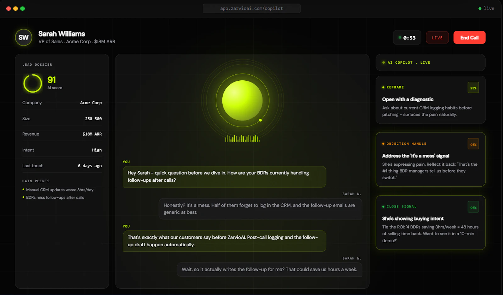 Your AI sales rep whisperer screenshot 3