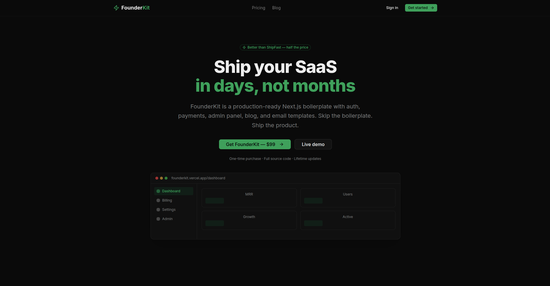 FounderKit — Ship your SaaS in days gallery image