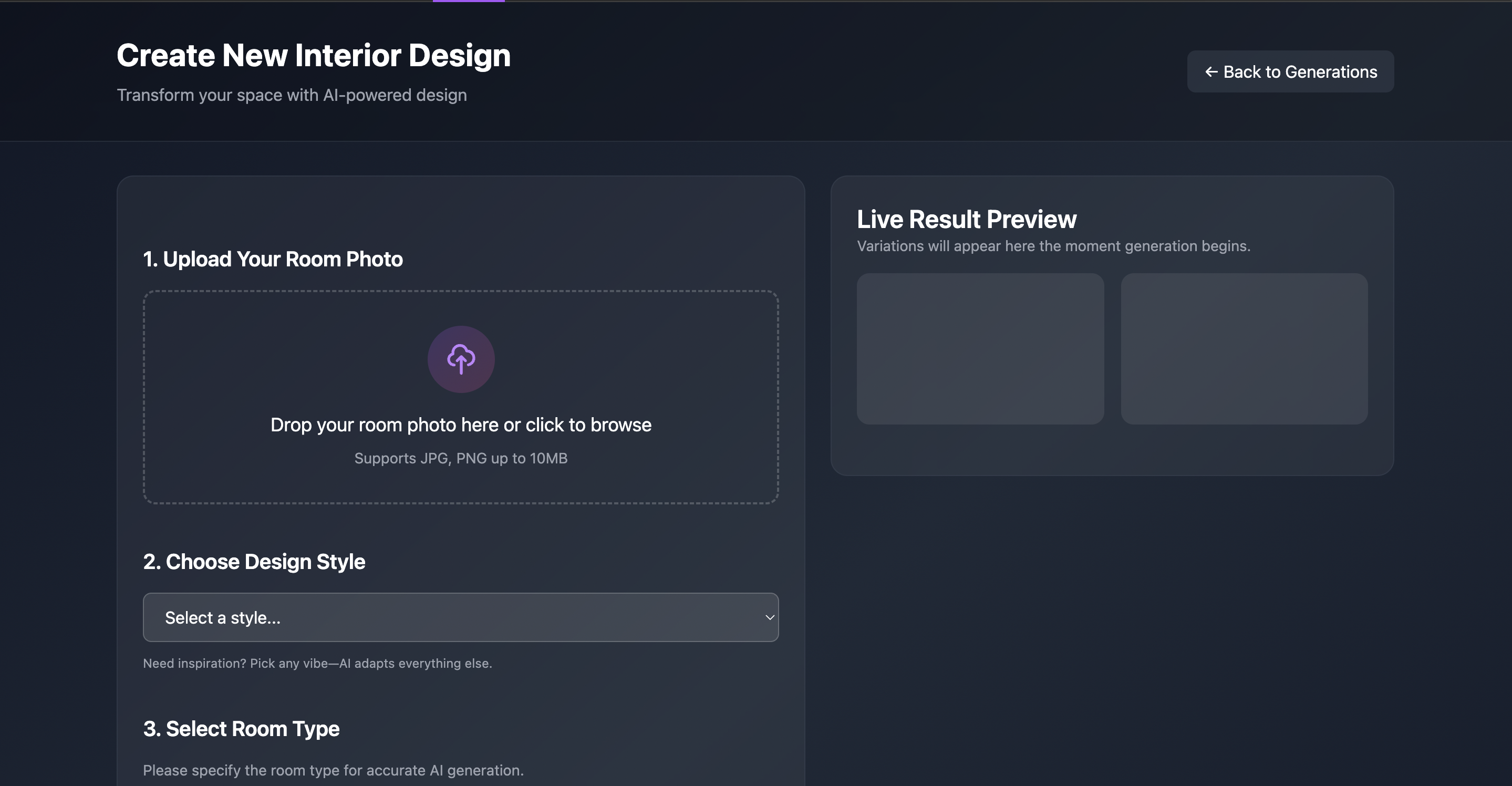 DecorlyAI - Screenshot 2 showing product features and functionality