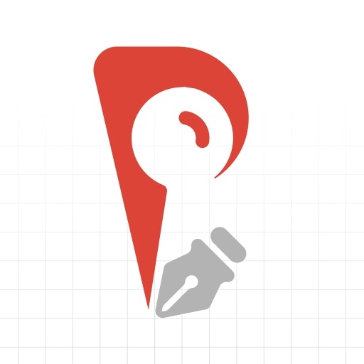 PinPoint: Grid Drawing App & AR Preview - Product Hunt launch logo and brand identity