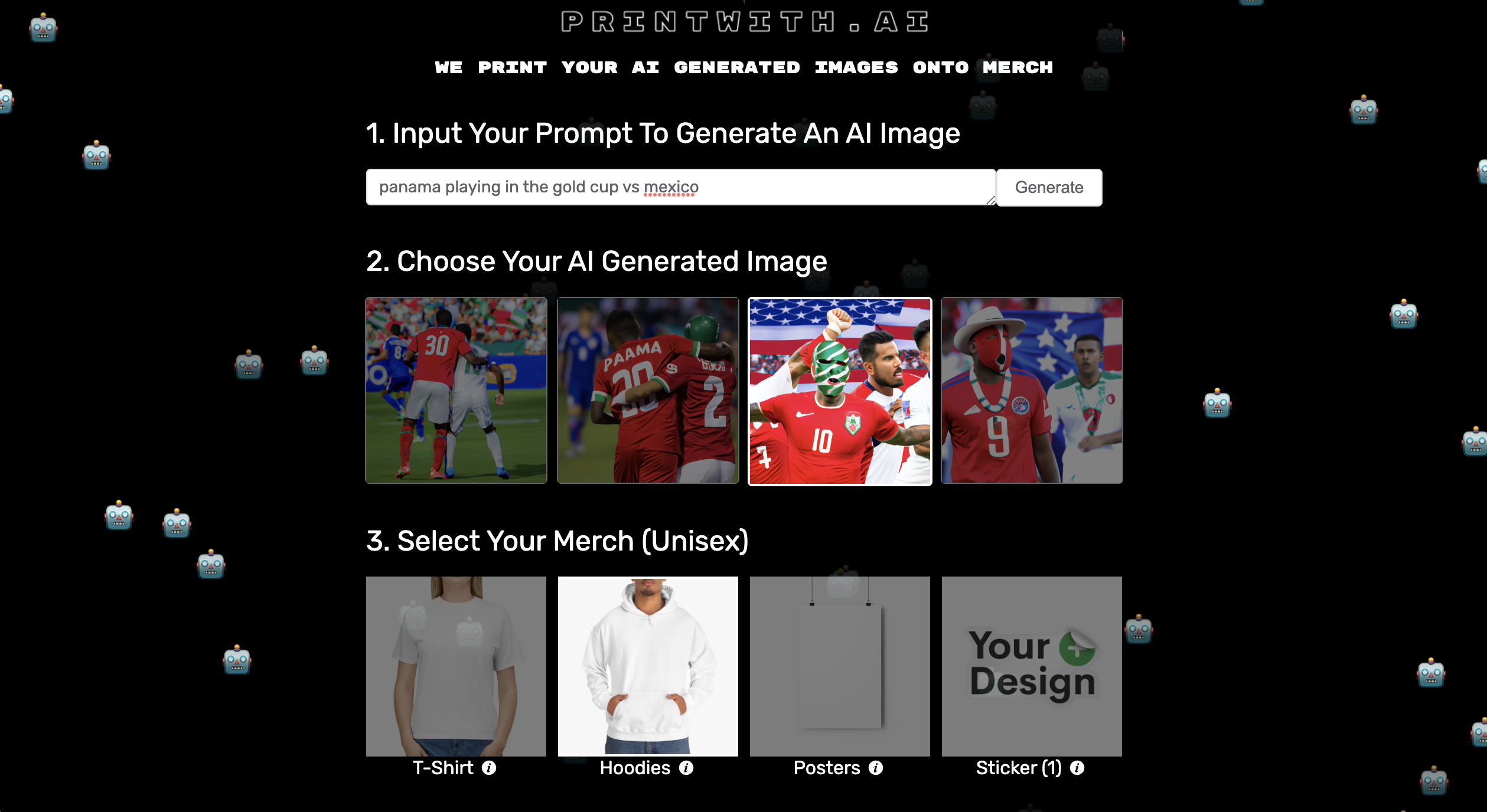 startuptile Printwith.ai-Generate free AI images & add them to merch!