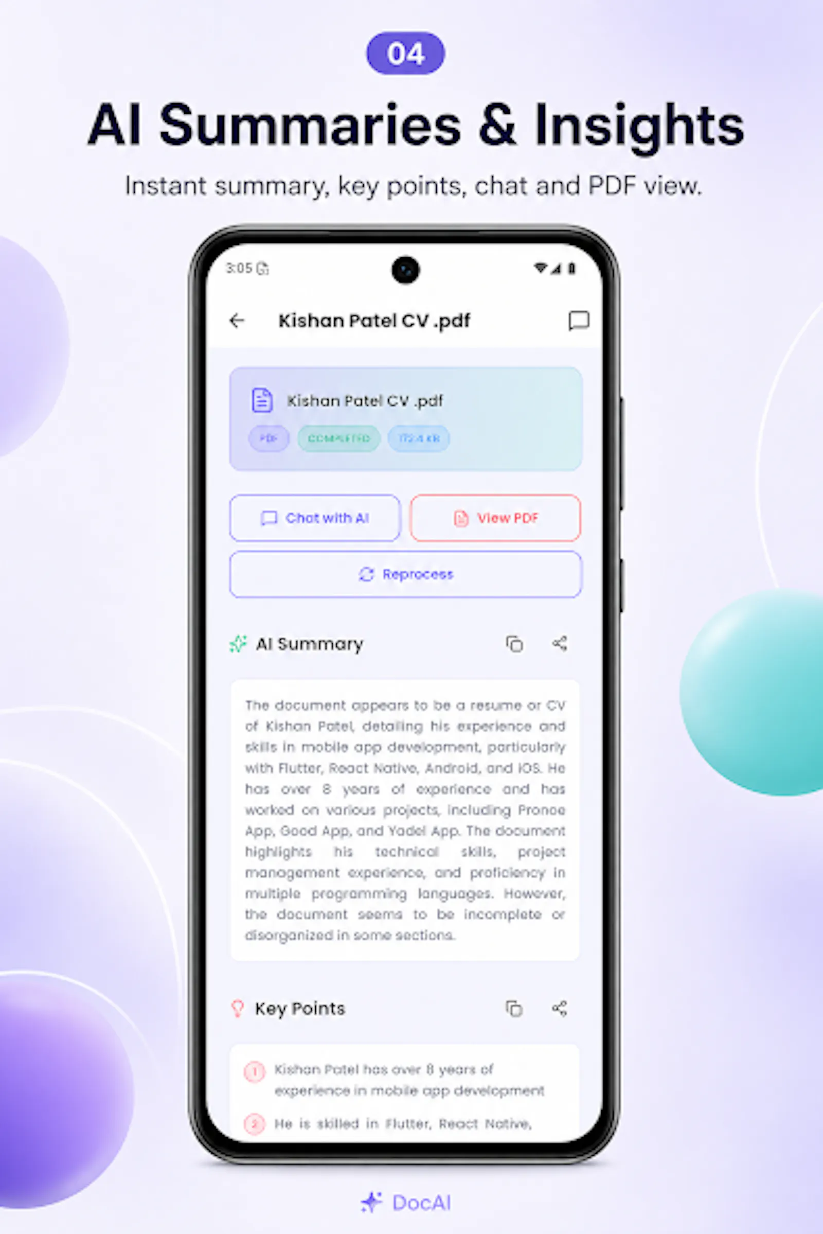 DocAI: PDF Summarizer & Chat screenshot 2