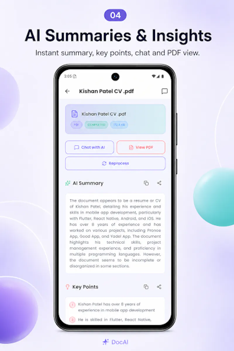 DocAI: PDF Summarizer & Chat screenshot 2