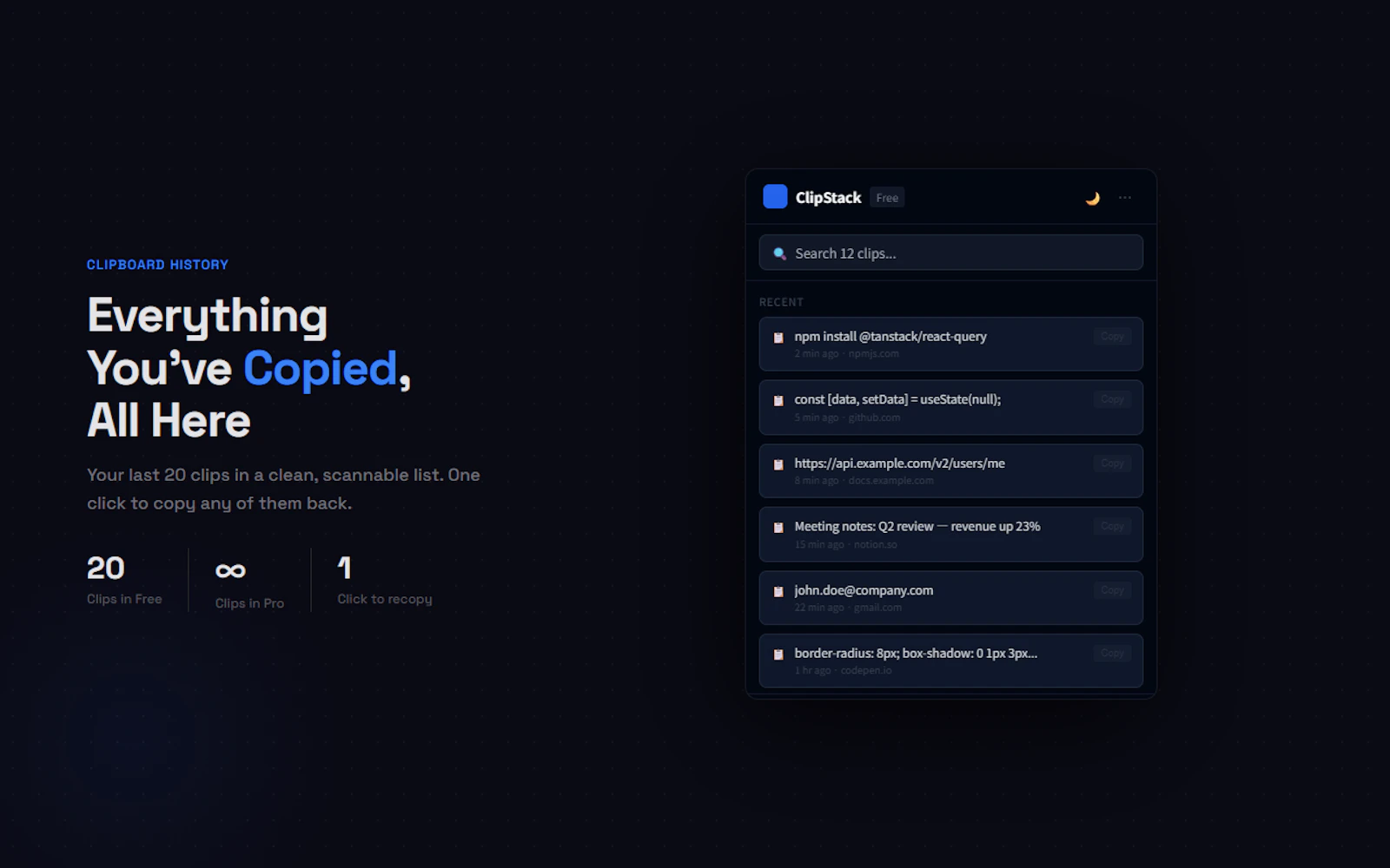 ClipStack screenshot 1
