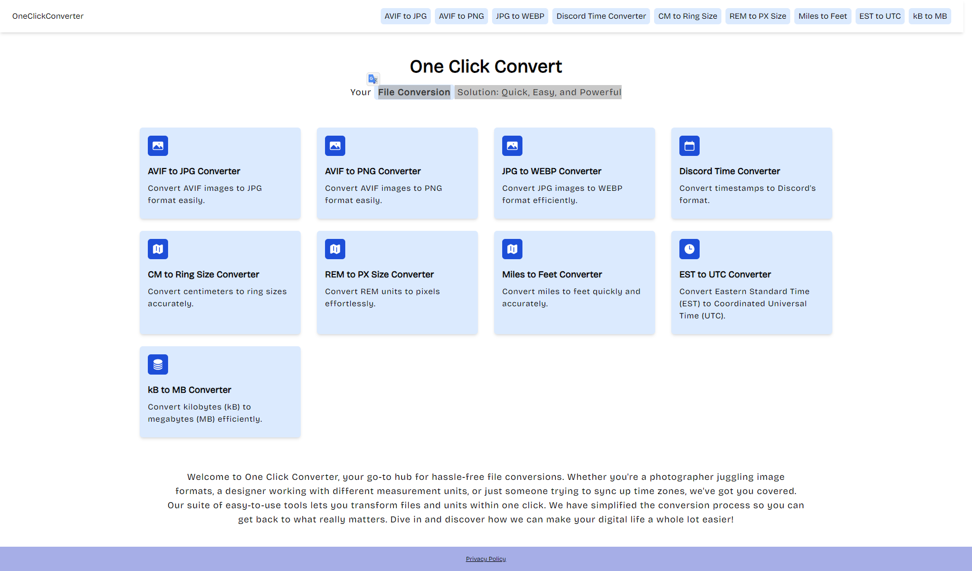 convert files quickly logo