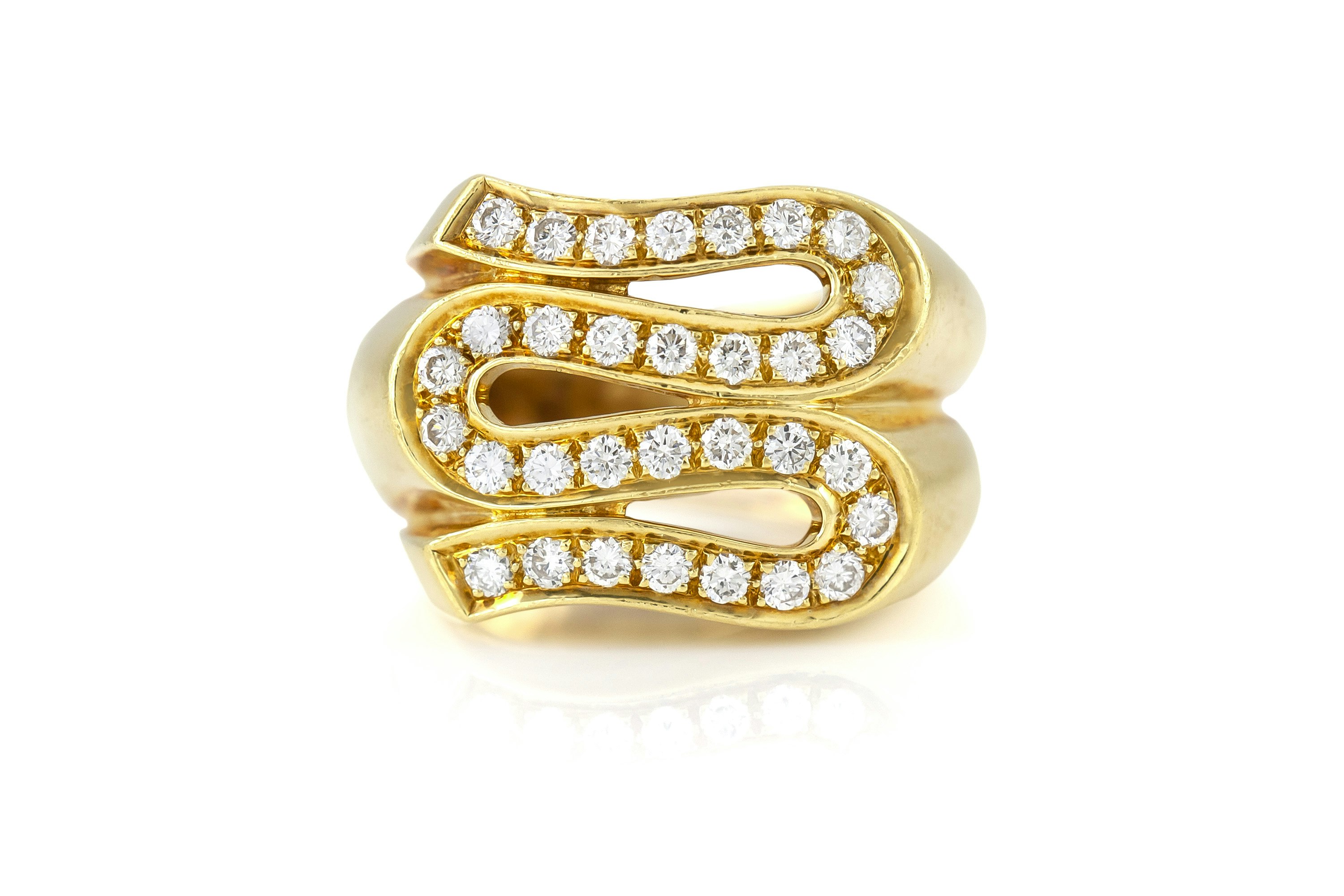 Anel de ouro versace com diamantes