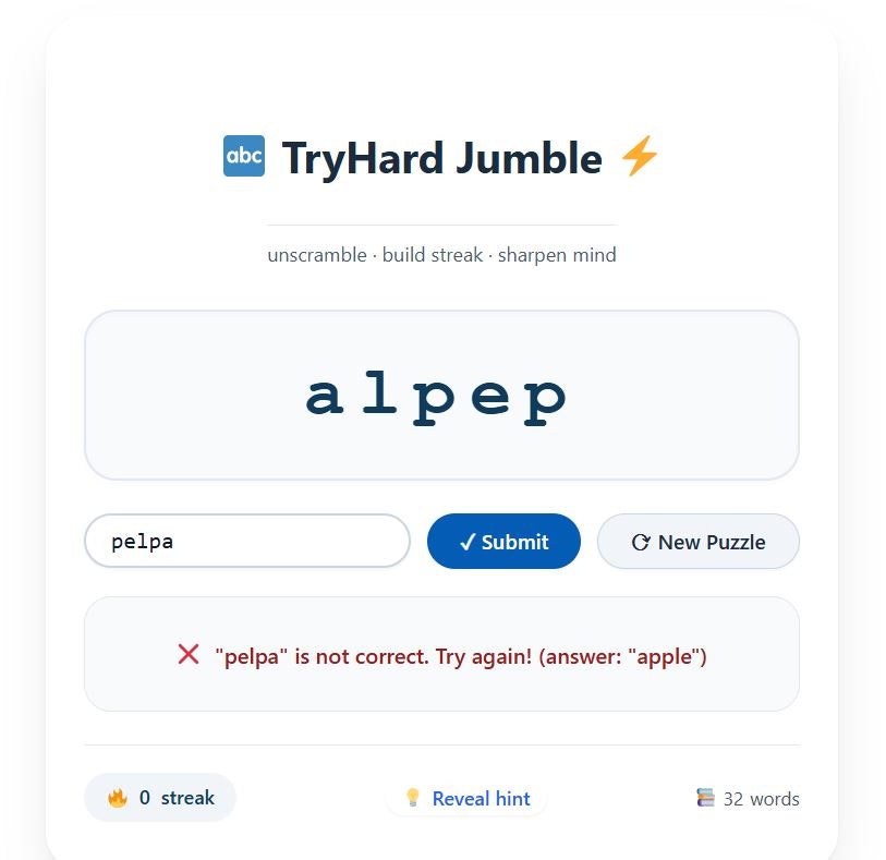 TryHard Jumble Solver gallery image