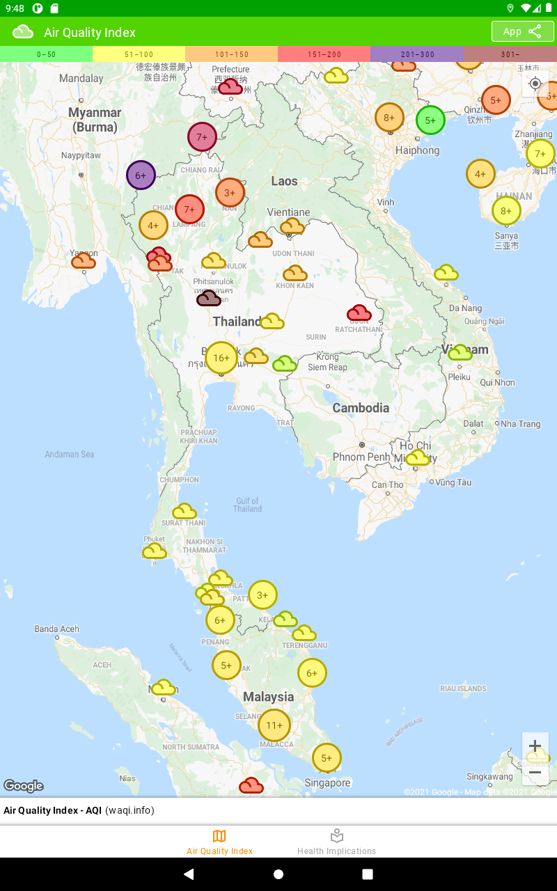 대기 질 인덱스 -AQI - 전 세계 여러 국가에 대한 대기 질 정보 미디어 9