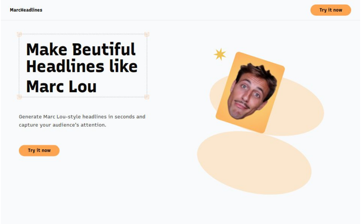 Make Beutiful Headlines like Marc Lou media 2