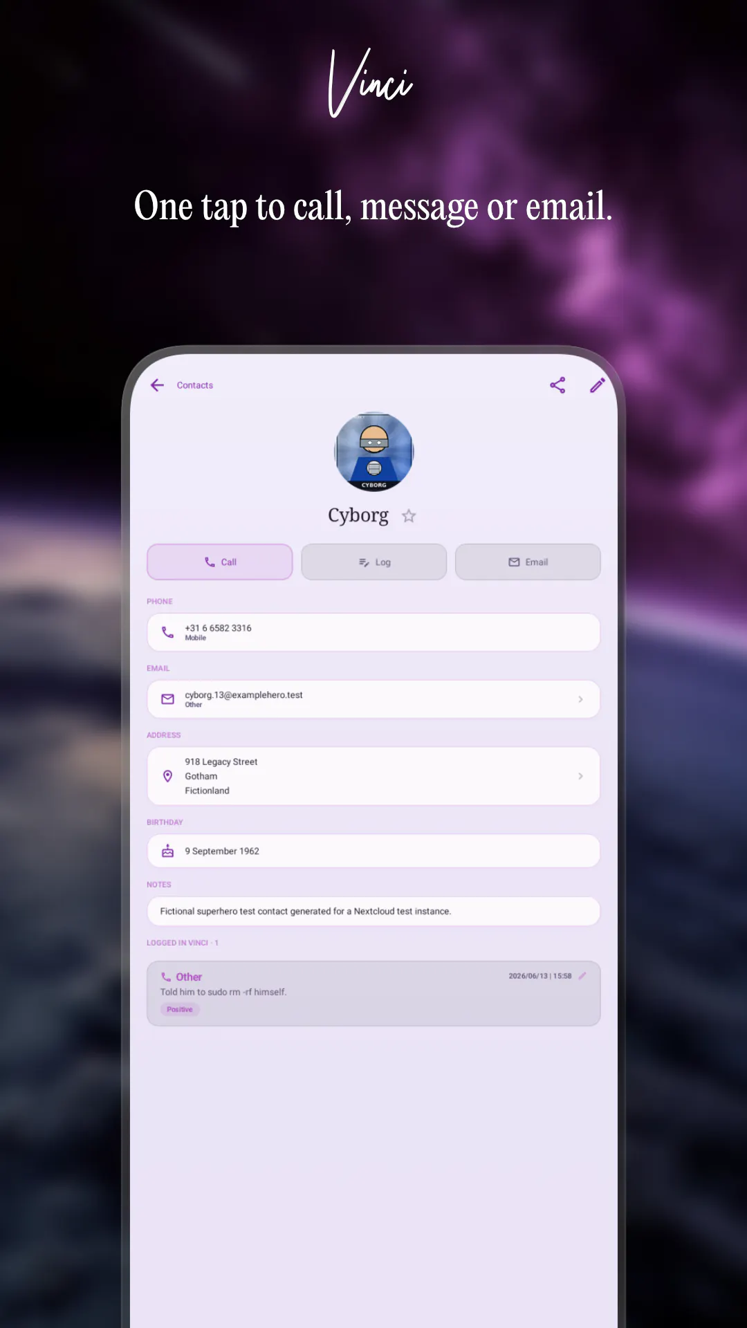 Vinci - A Personal CRM using Nextcloud gallery image