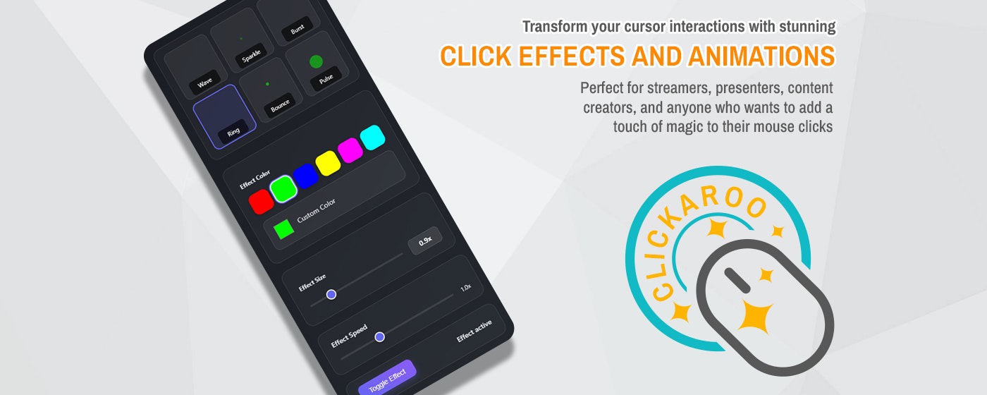 Média Clickaroo - Concepteur d'effet de souris - Chrome Web Store 1