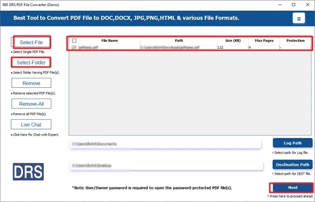 Média Convertisseur de fichiers PDF DRS Softech - Convertissez des fichiers PDF dans n'importe quel format avec une précision totale 3
