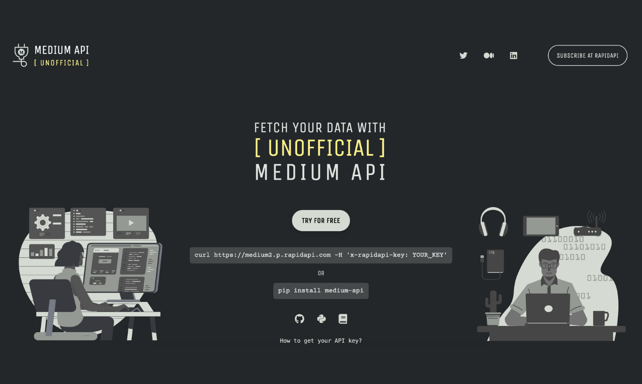 Gayri resmi ortam API - Medium'dan veri almanıza yardımcı olur medya 3