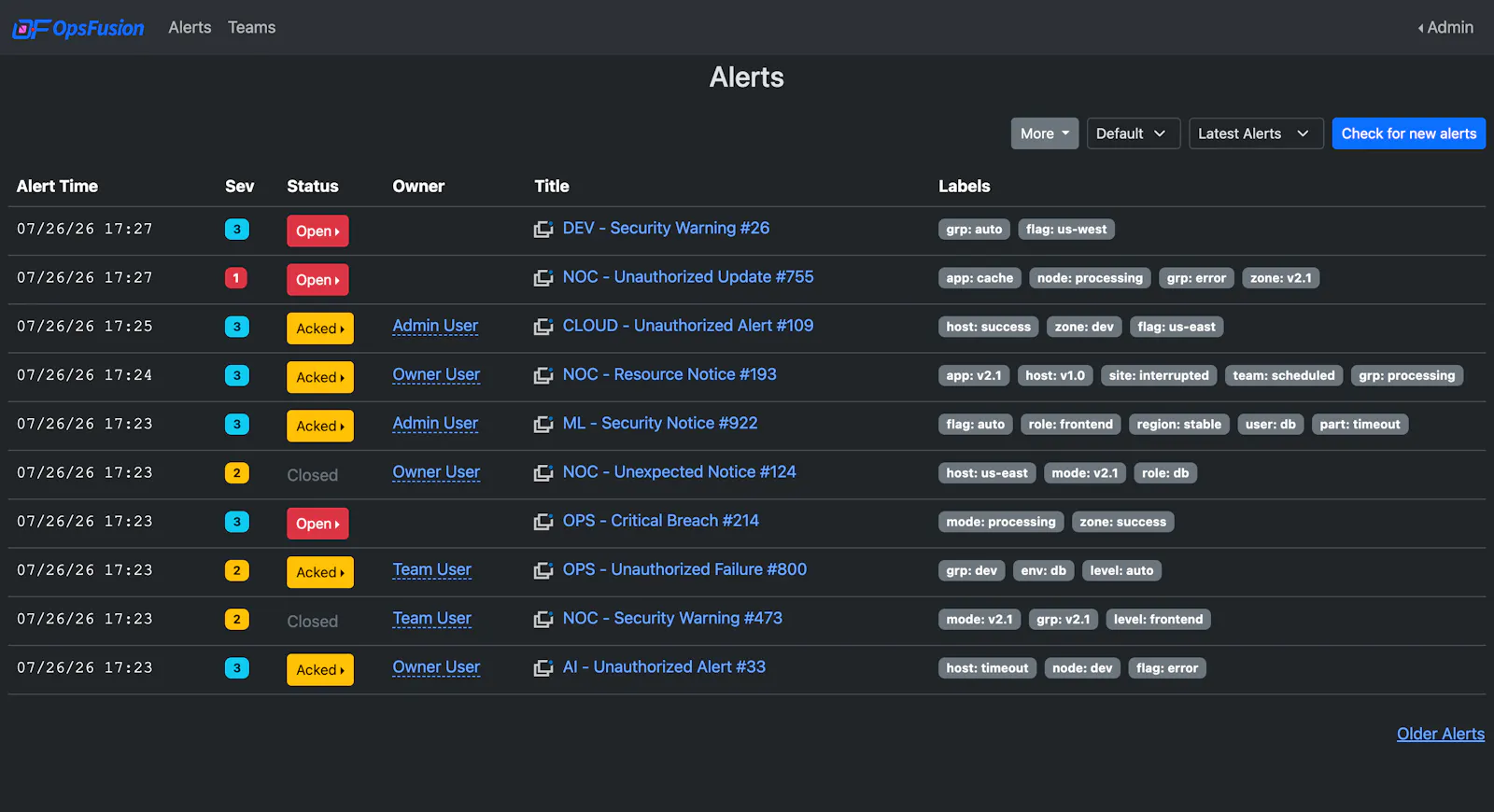 OpsFusion screenshot 2