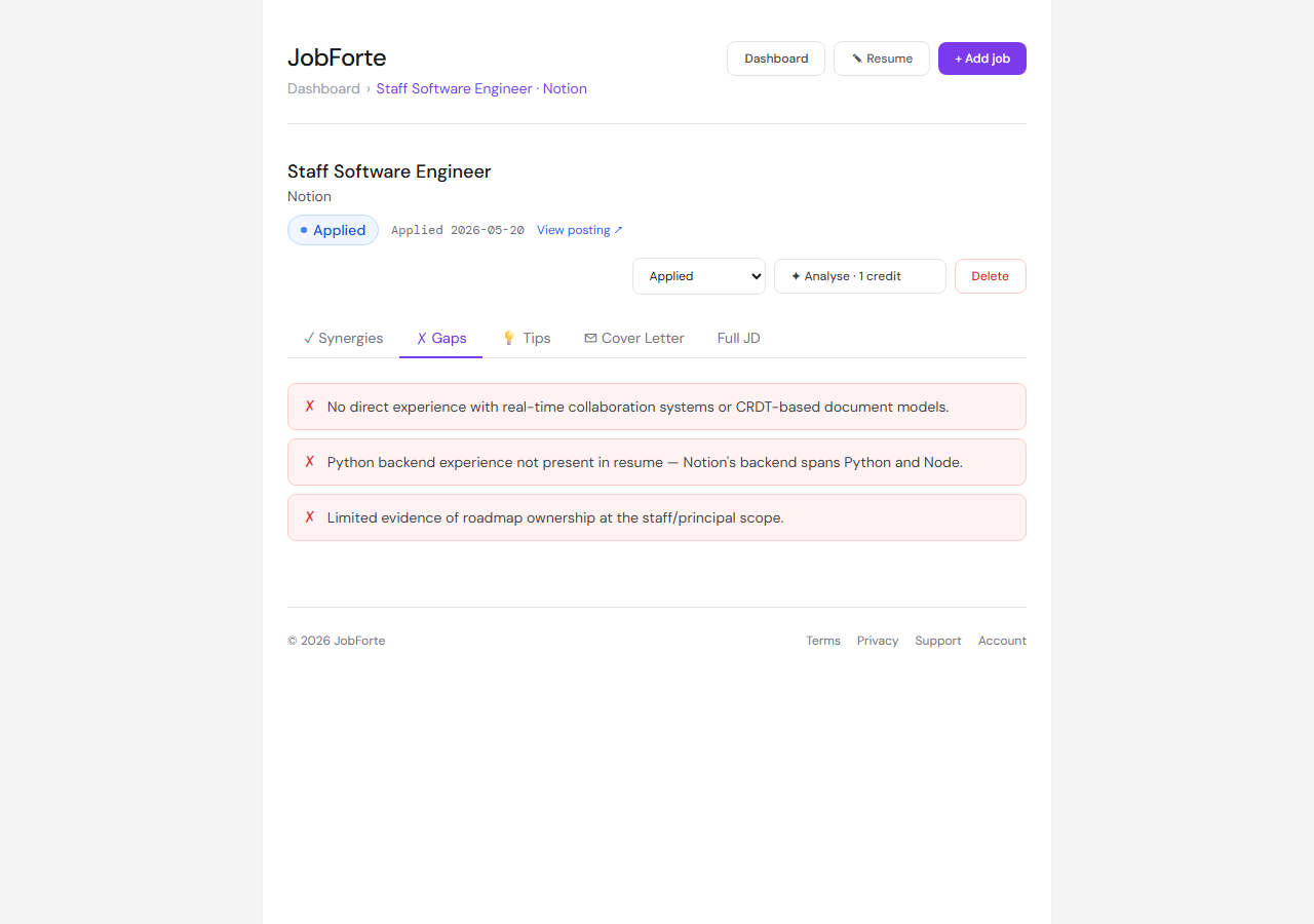 AI resume fit + tracking, free to start gallery image