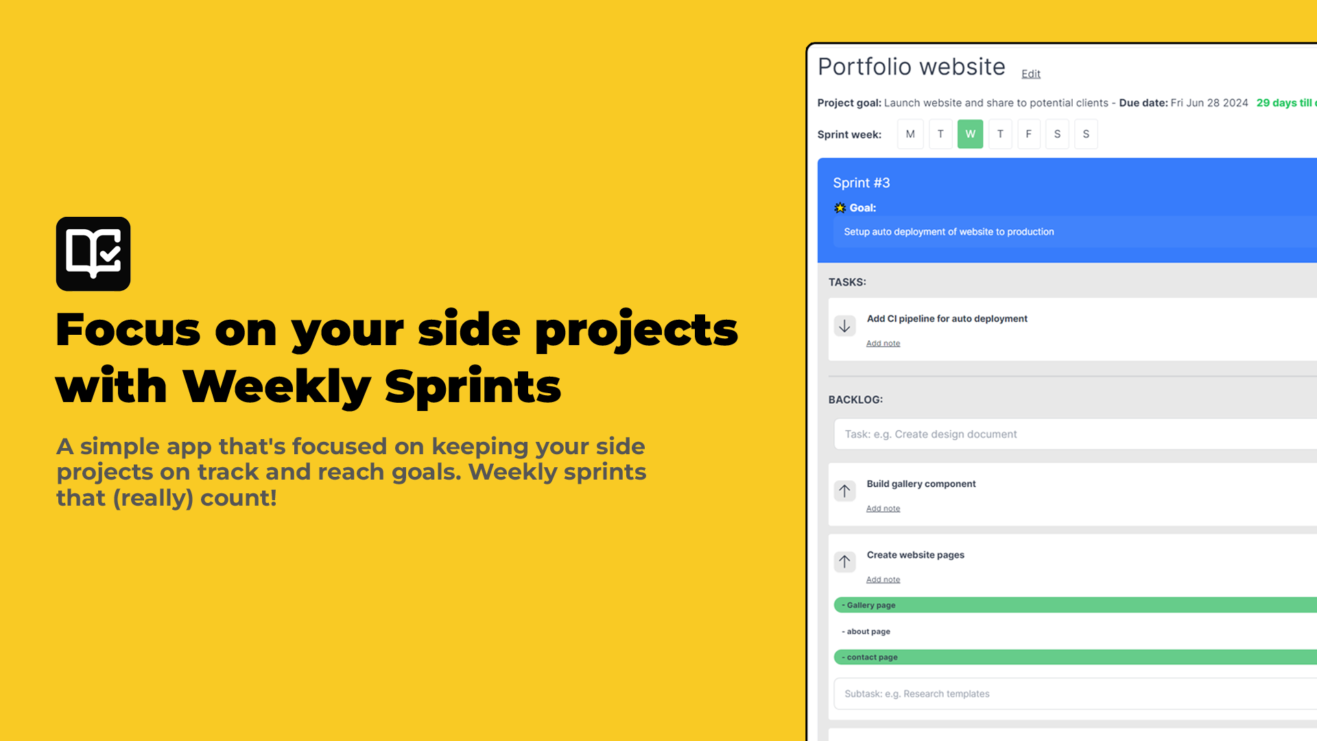 وسائط Sprintsly - العدوات الأسبوعية لمشاريعك الجانبية 2