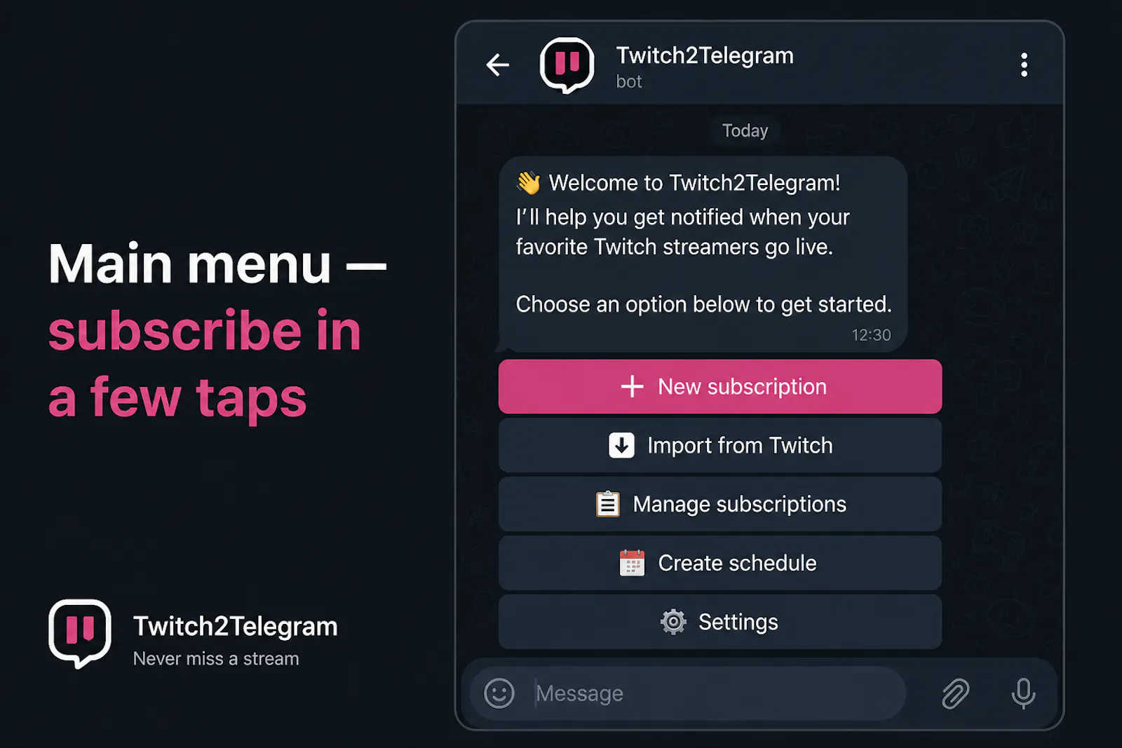 Twitch2Telegram screenshot 2