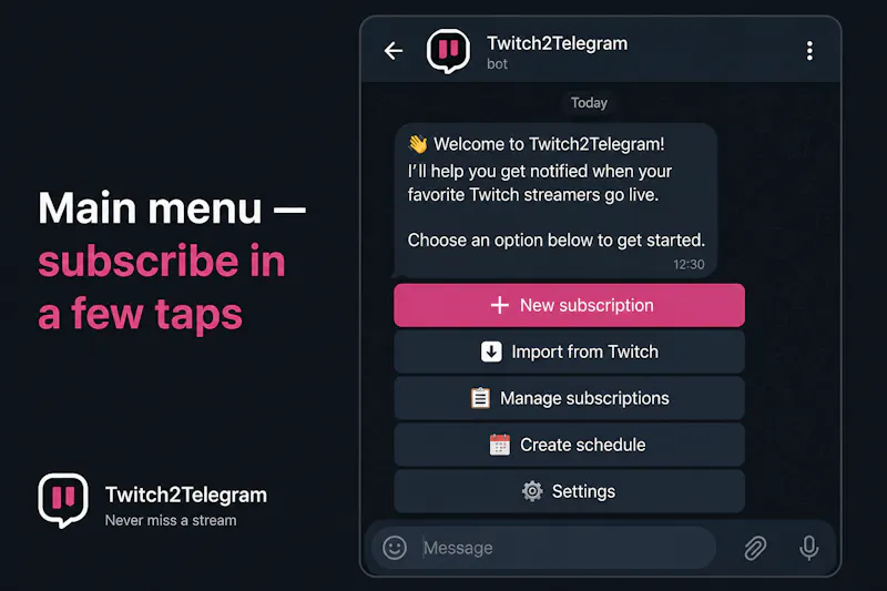 Twitch2Telegram screenshot 2