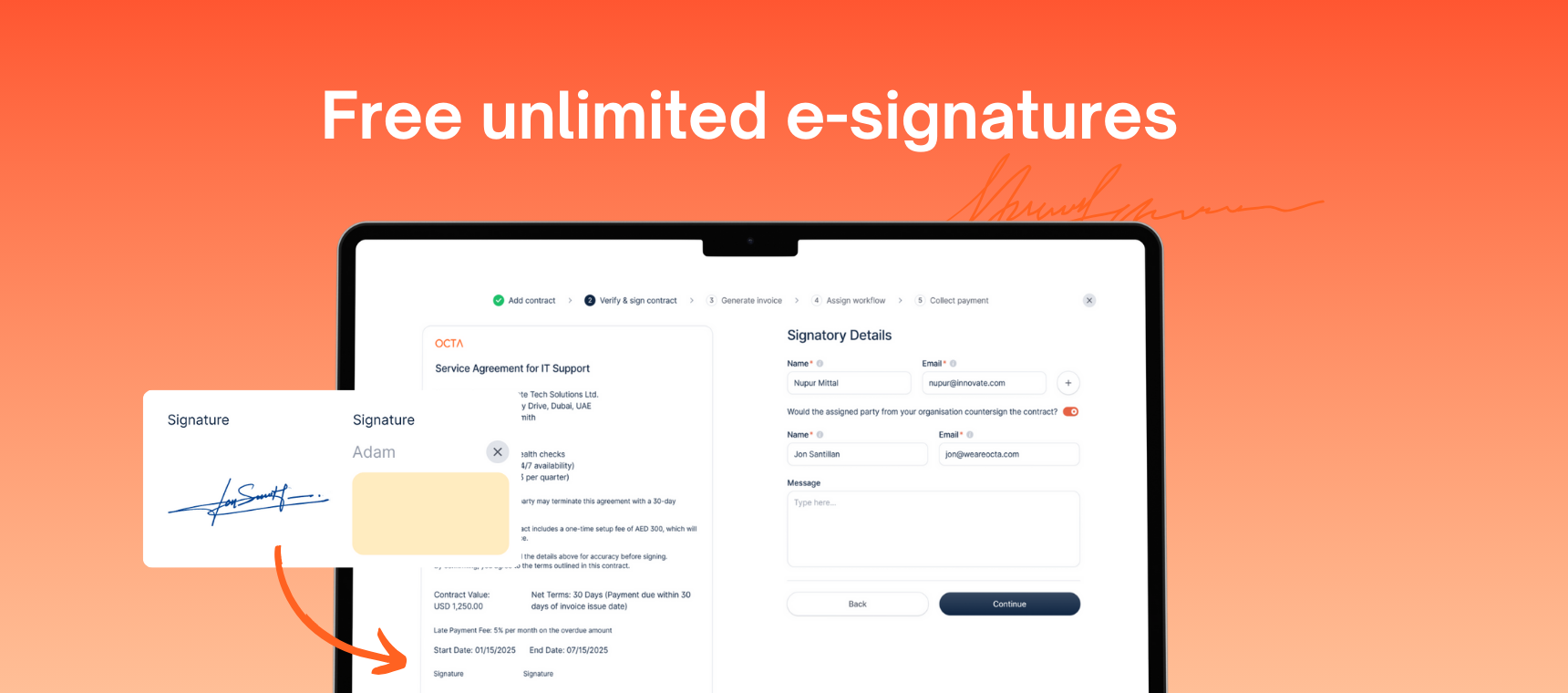 옥타 - 무료 e-signatures, 자동 송장 및 지불 컬렉션 미디어 3