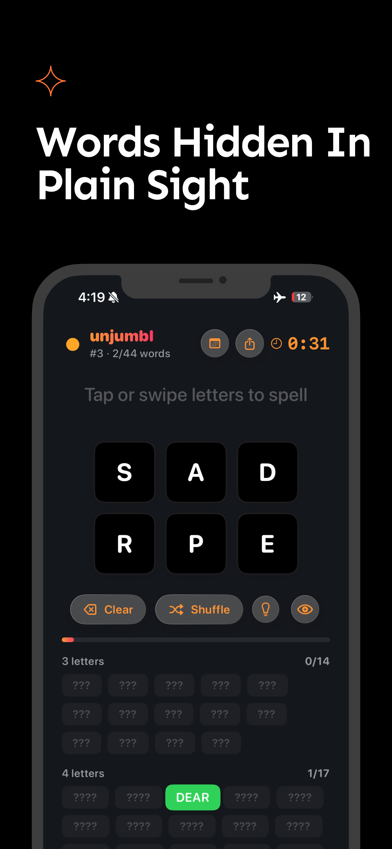 UnJumbl: Daily World Puzzle - Screenshot 2 showing product features and functionality