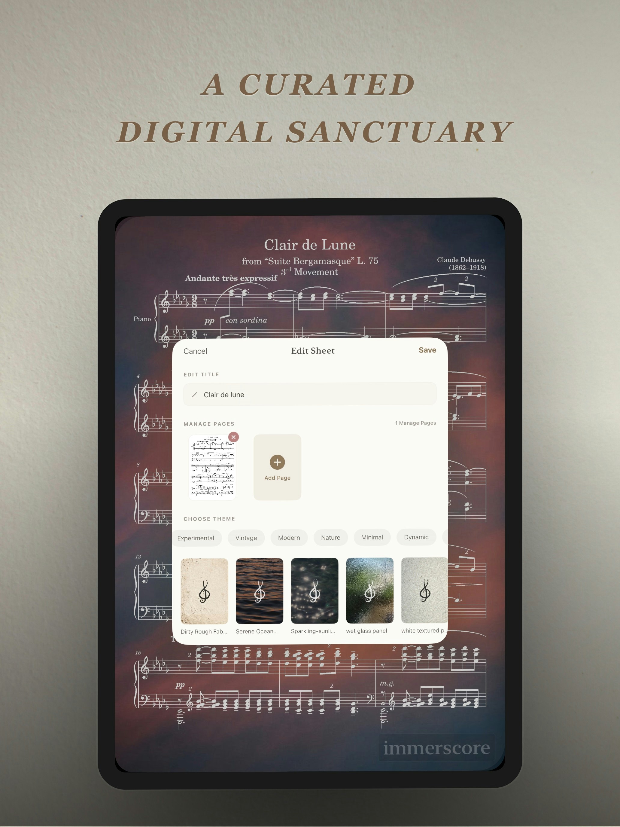 Immerscore – Sheet Music, Reimagined - Screenshot 4 showing product features and functionality