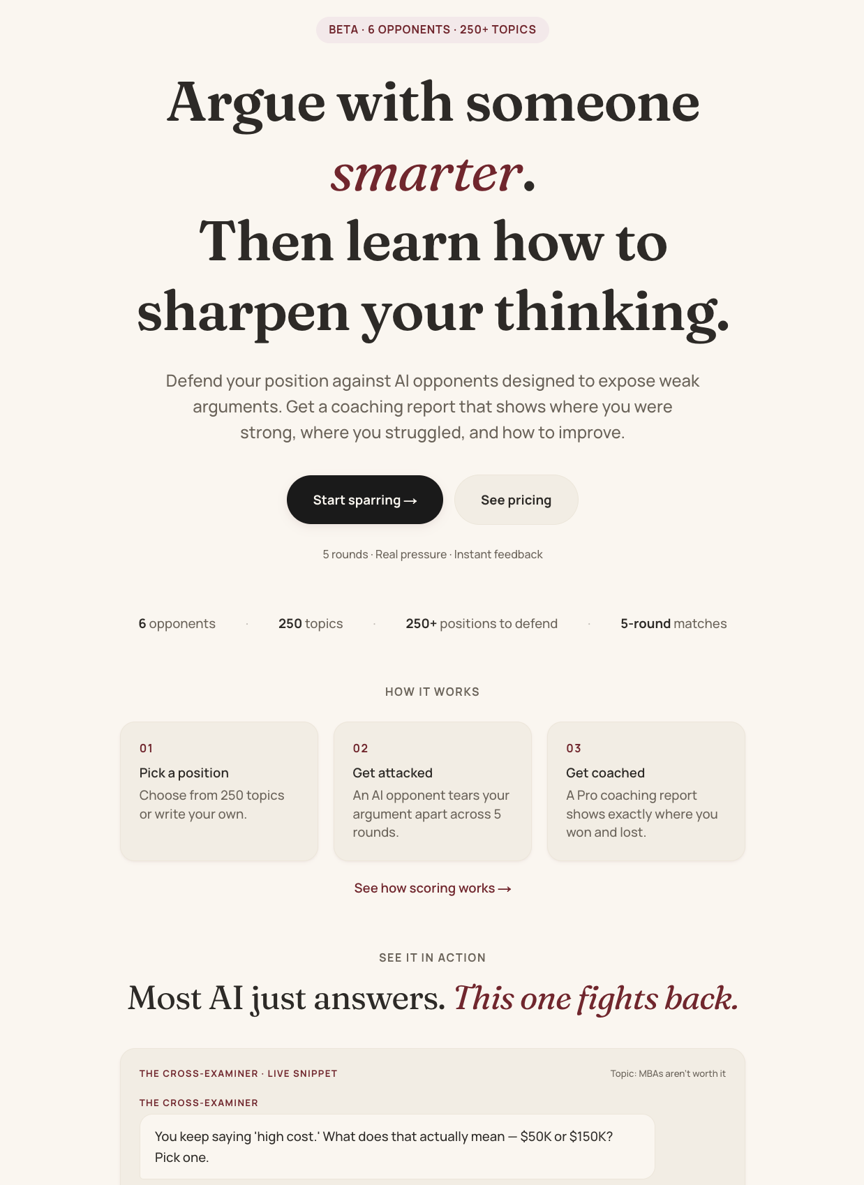 Spar — Train your thinking with AI gallery image