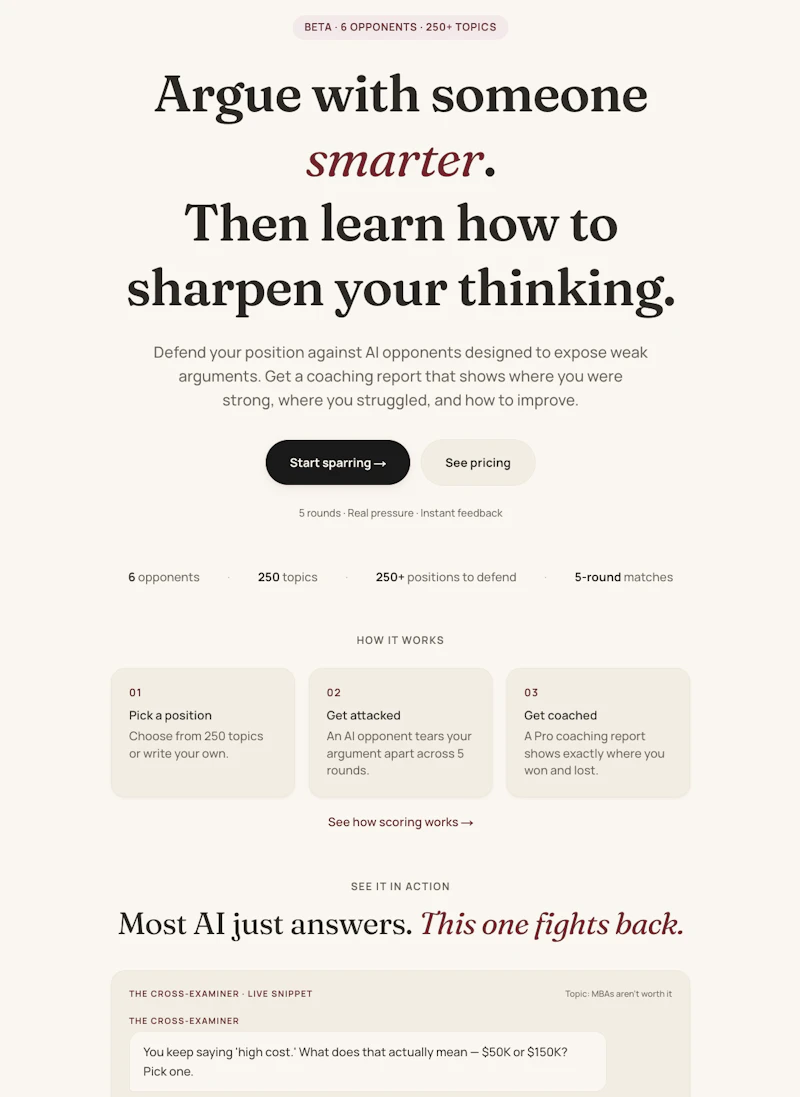 Spar — Train your thinking with AI screenshot 1