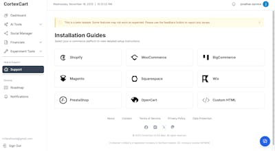 Cortexcart Insight Dashboard Beta 0.9.6 gallery image
