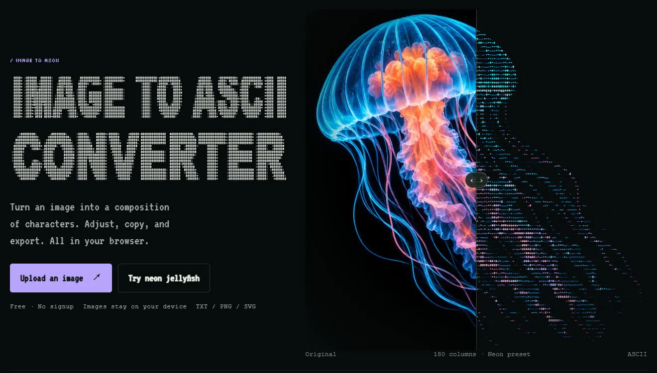 Image to ASCII gallery image