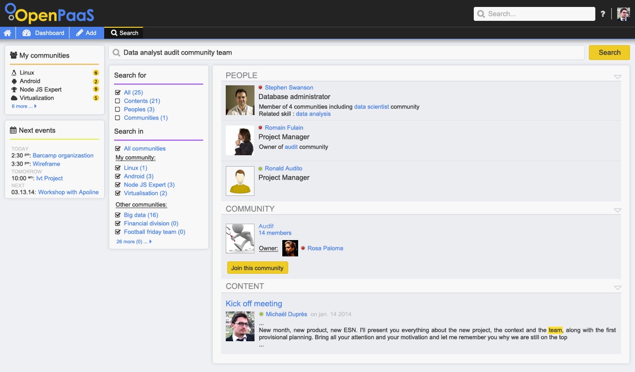 OpenPaaS gallery image