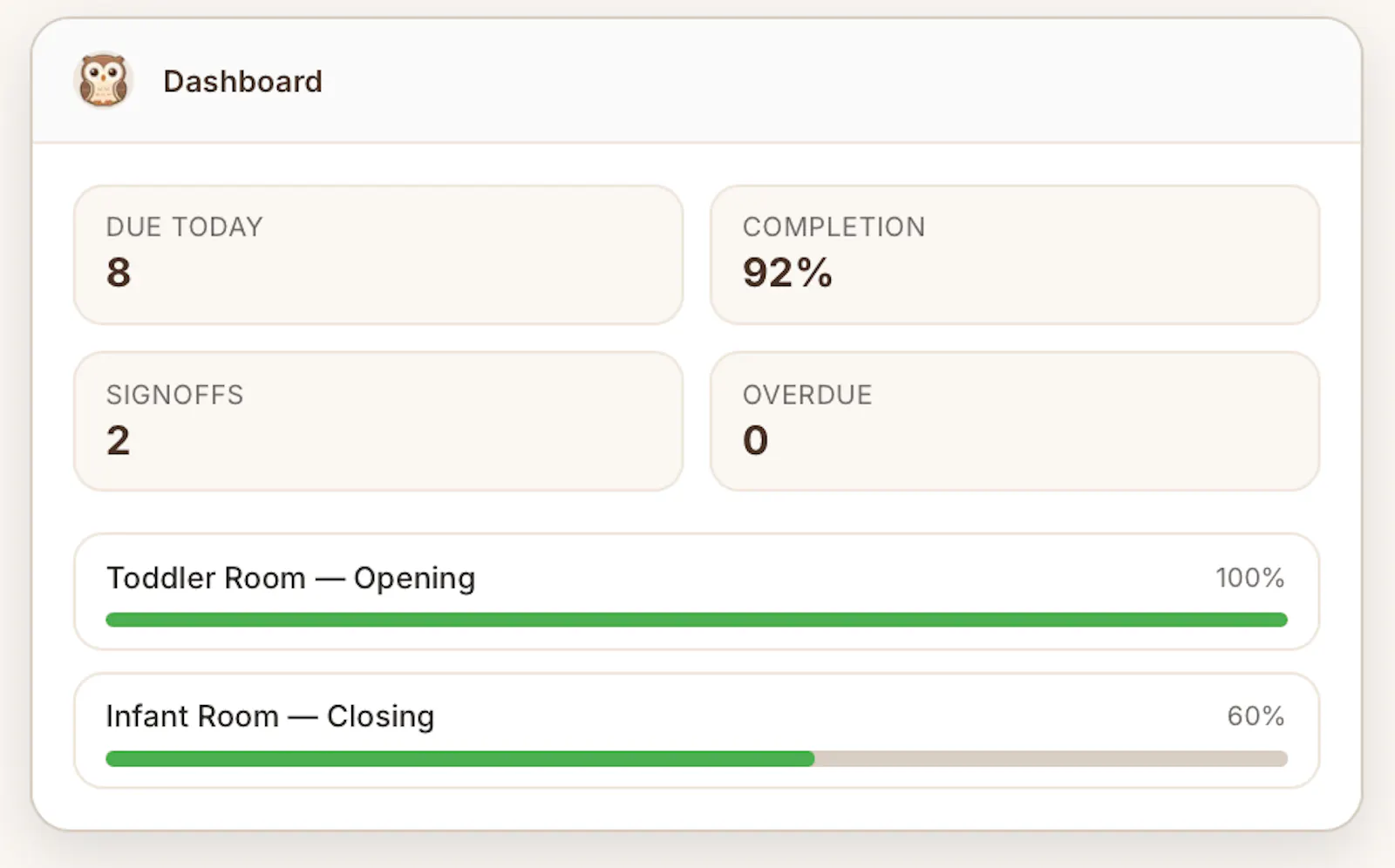 Childcare Owl screenshot 1