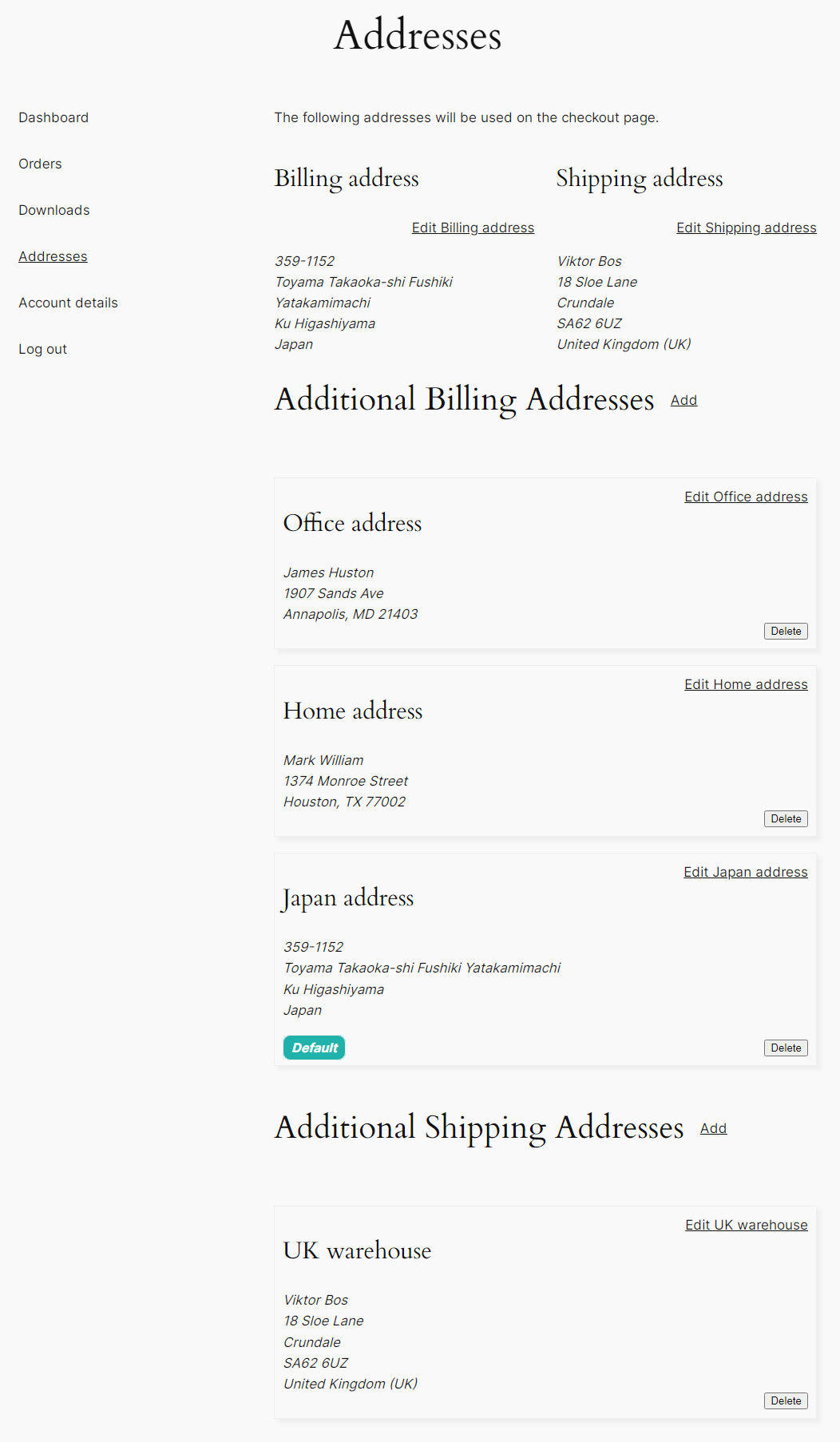 Mehrere Adressen für WooCommerce Medien 2