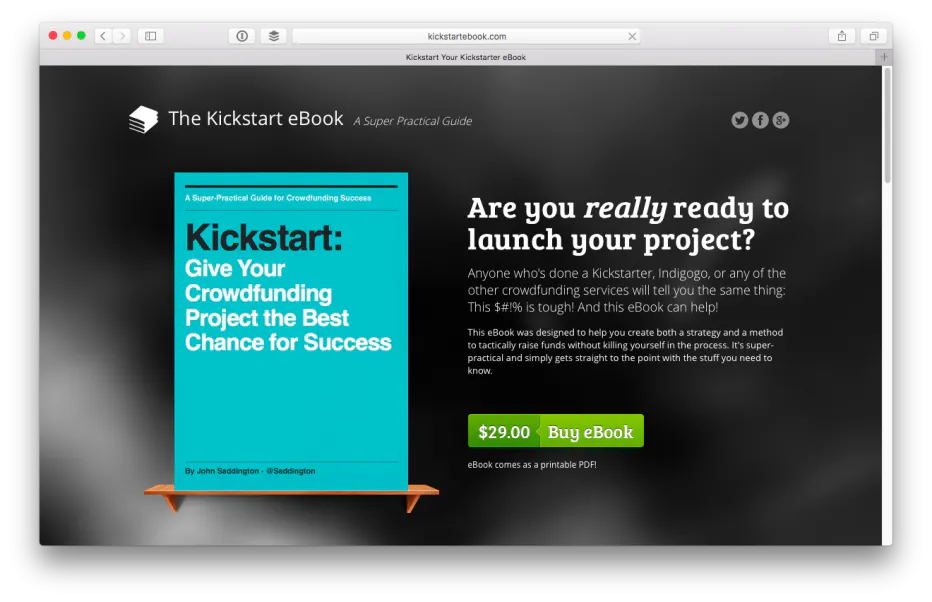 Free Kickstarter eBook